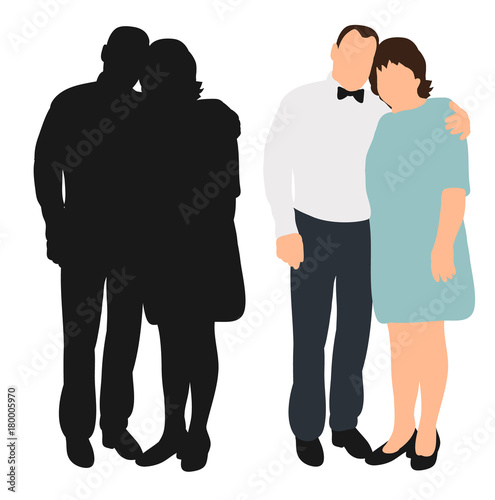 Wallpaper Mural silhouette of husband and wife Torontodigital.ca
