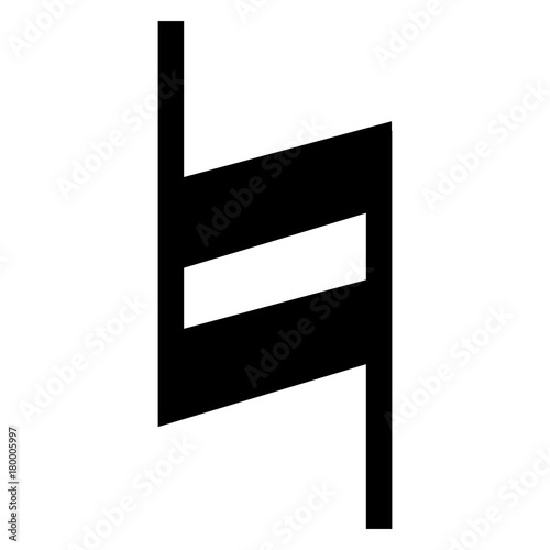 Isolated musical note, Natural accidental note, Vector illustration