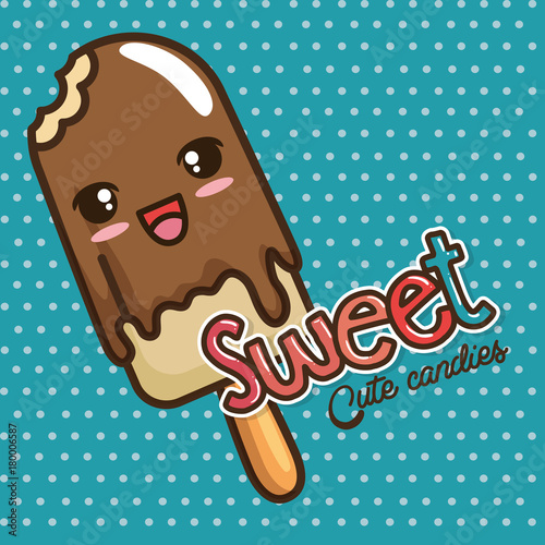 kawaii sweets and candies cartoon vector illustration graphic design