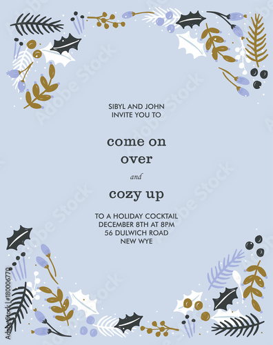 Vector Christmas invitation template background design