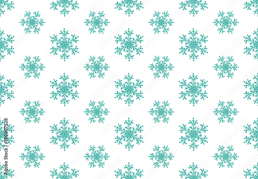 Blue snowflakes seamless pattern. Winter christmas background.