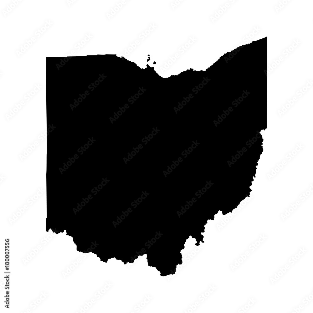 Ohio vector map isolated on white background. High detailed silhouette ...