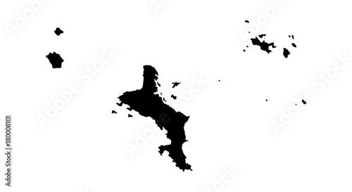 Republic of Seychelles  vector map high detailed silhouette illustration isolated on white background.