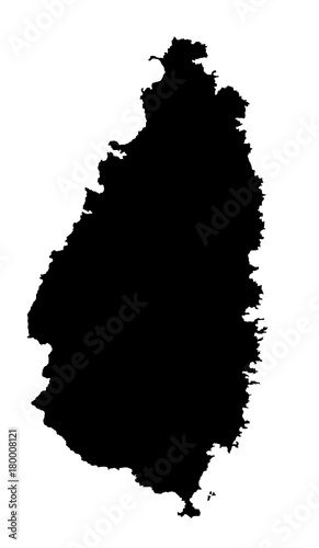 Saint Lucia vector map isolated on white background. High detailed silhouette illustration.  photo