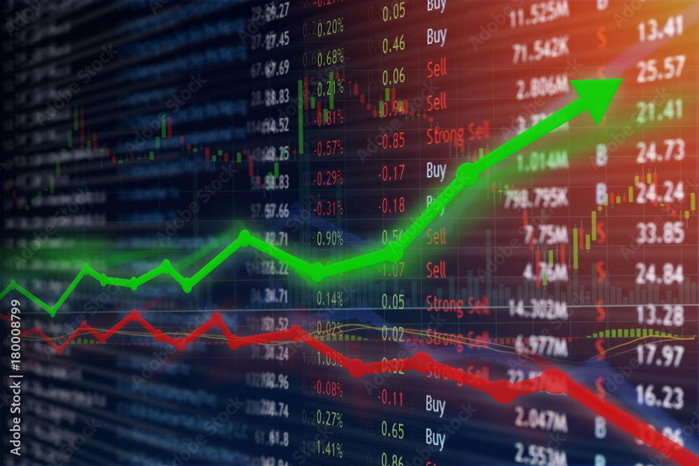 Investing and stock market concept gain and profits with faded candlestick charts. Investing and stock market concept gain and profits with faded candlestick charts.