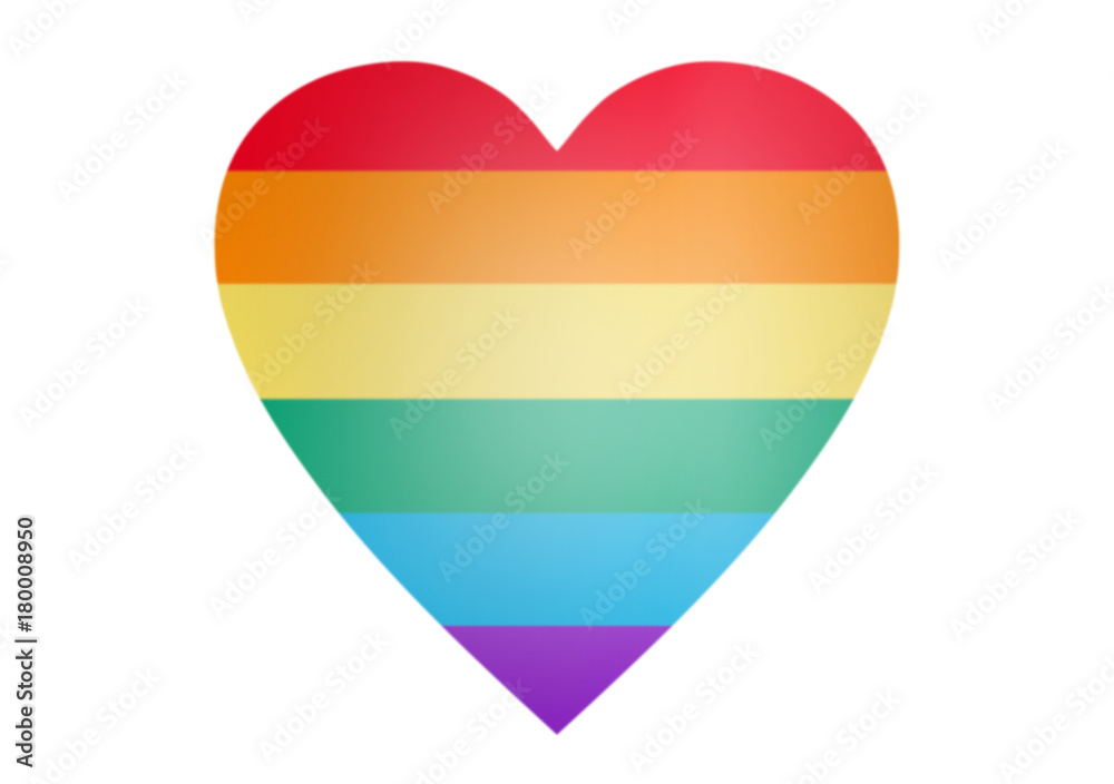 rainbow heart shape over white background rainbow heart shape over white background