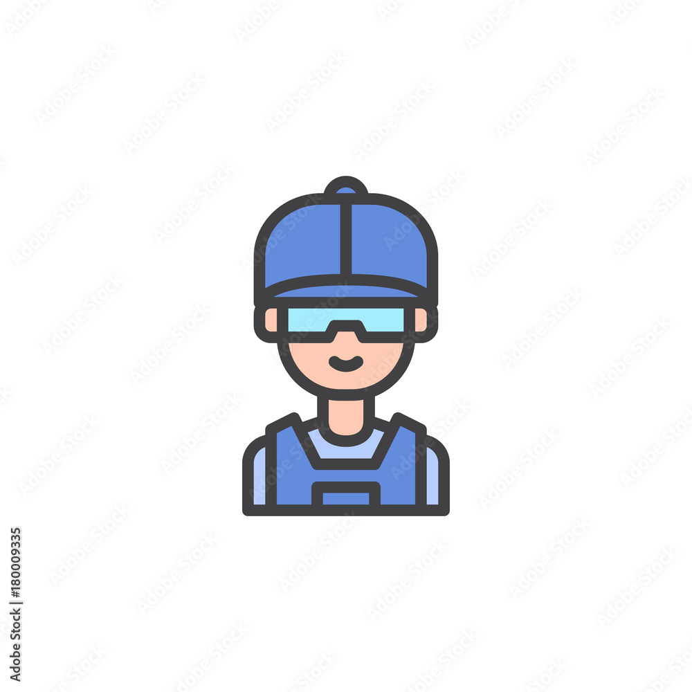 Soldier filled outline icon, line vector sign, linear colorful pictogram isolated on white. Military symbol, logo illustration. Pixel perfect vector graphics Soldier filled outline icon, line vector sign, linear colorful pictogram isolated on white. Military symbol, logo illustration. Pixel perfect vector graphics