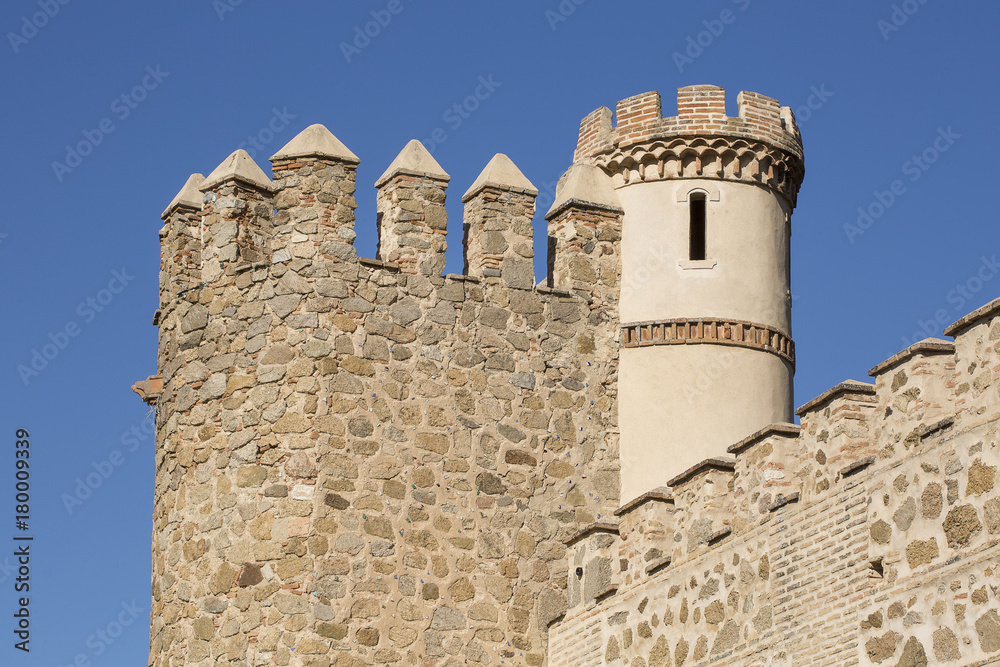 Castle facade located in the city of Toledo Spain