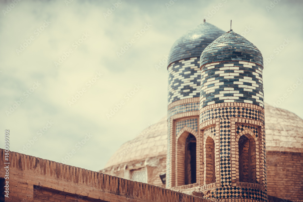 Madrasa towers in Uzbekistan
