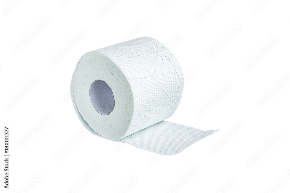 On a white background on toilet paper On a white background on toilet paper
