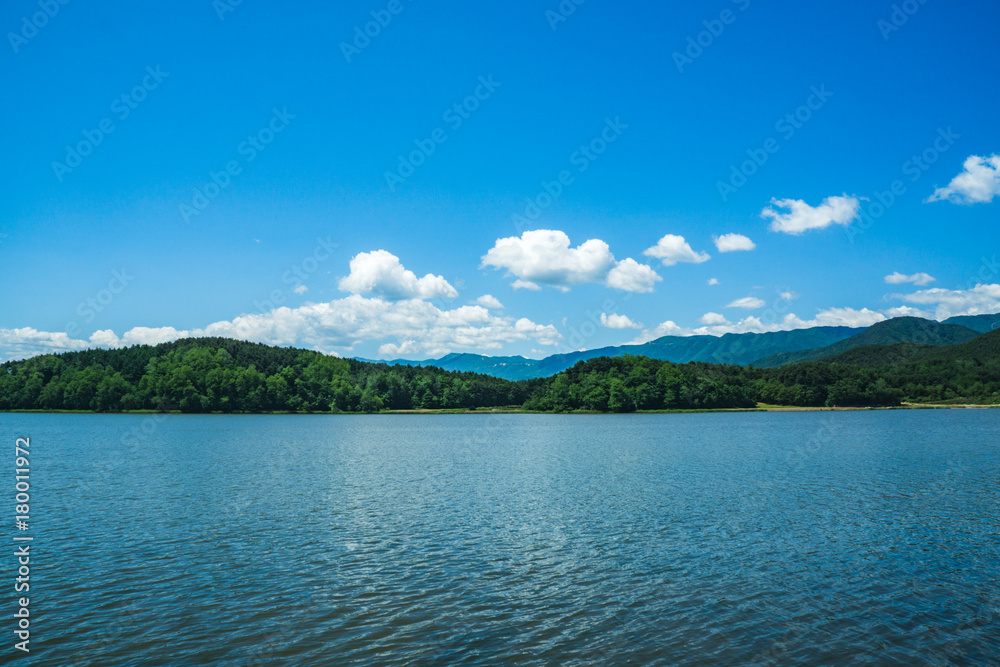 Lake Hwajinpo in Goseong-gun, Gangwon-do and beautiful sky