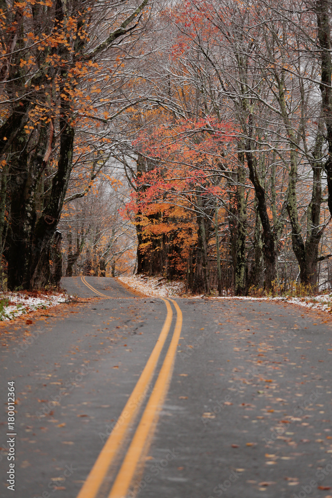 Obraz premium Vermont Autumn Snow