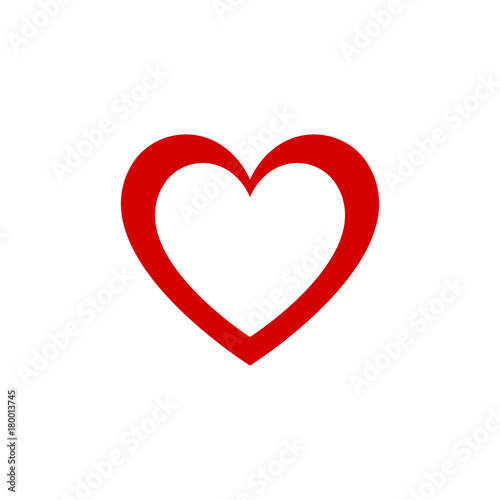 Red heart design graphic vector icon. Valentines day and lovers concept. Double Heart theme