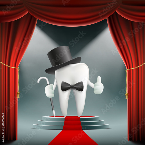 tooth on the podium
