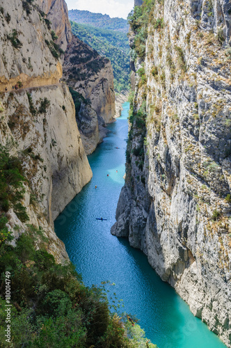 Aerial view of the Congost de Mont-rebei in Catalonia, Spain photo