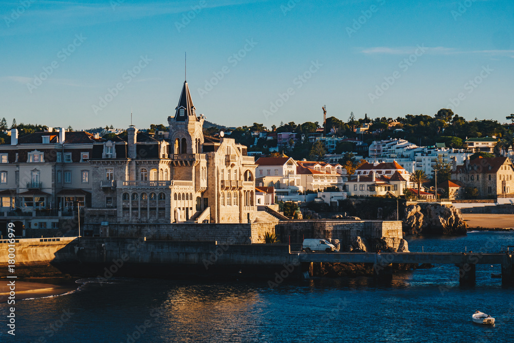 Sea view of Cascais town in Portugal, holiday destination and popular day trip from Lisbon