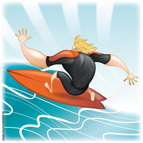 Cartoon surfer