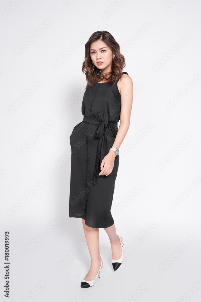 Beautiful stylish asian woman in elegant casual black outfit posing Beautiful stylish asian woman in elegant casual black outfit posing