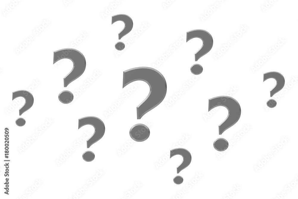 question mark 3d interrogation point asking sign colored silver grey gray isolated on white question mark 3d interrogation point asking sign colored silver grey gray isolated on white