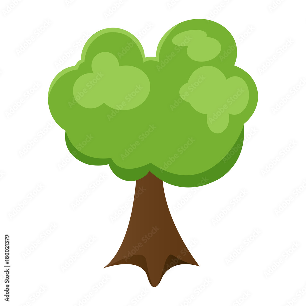 Tree isolated on white background, Vector illustration