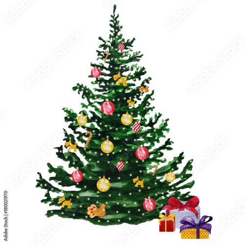 Watercolor Christmas tree