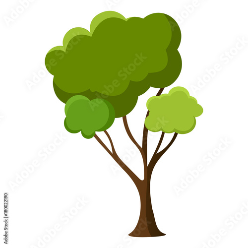 Tree isolated on white background  Vector illustration