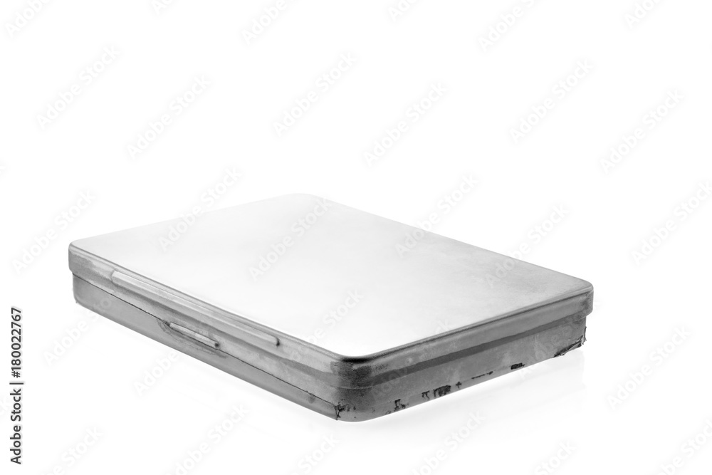 Stainless box / Old and dirty stainless box on white background. Stainless box / Old and dirty stainless box on white background.