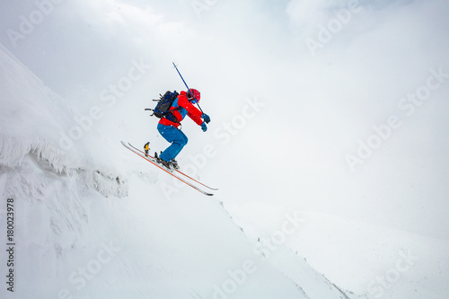 good skiing in the snowy mountains.