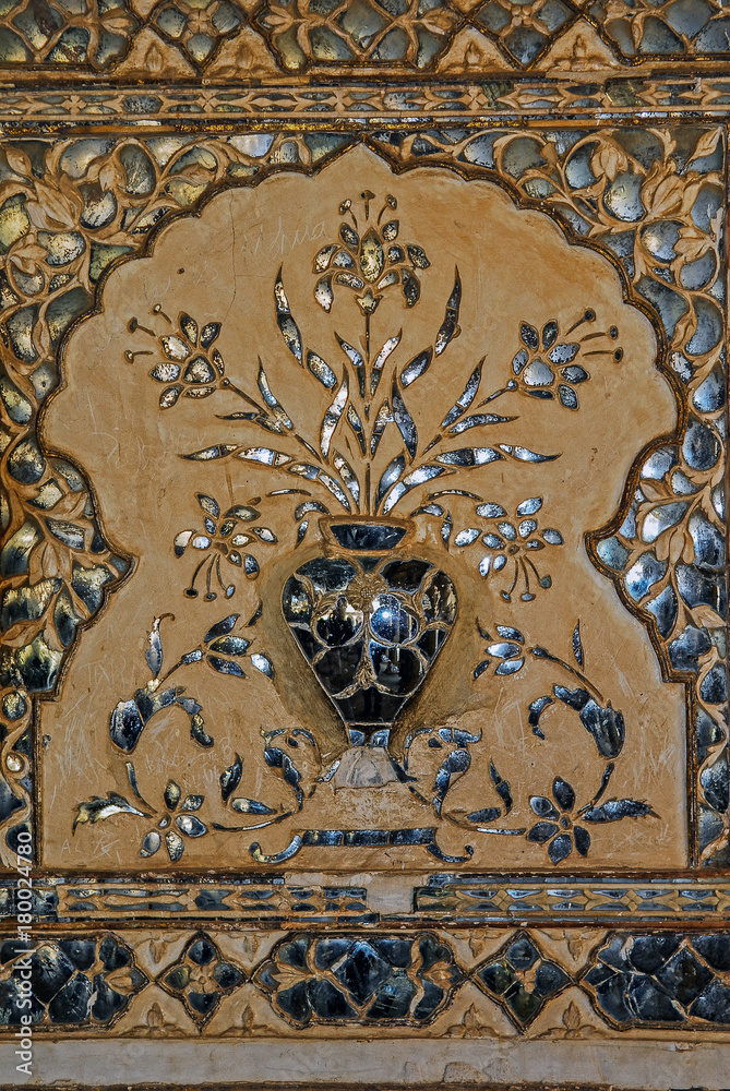 India jaipur amber fort mosaic detail