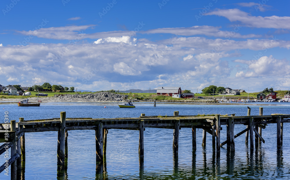 Scandinavian lake and mountain landscape Scandinavian lake and mountain landscape
