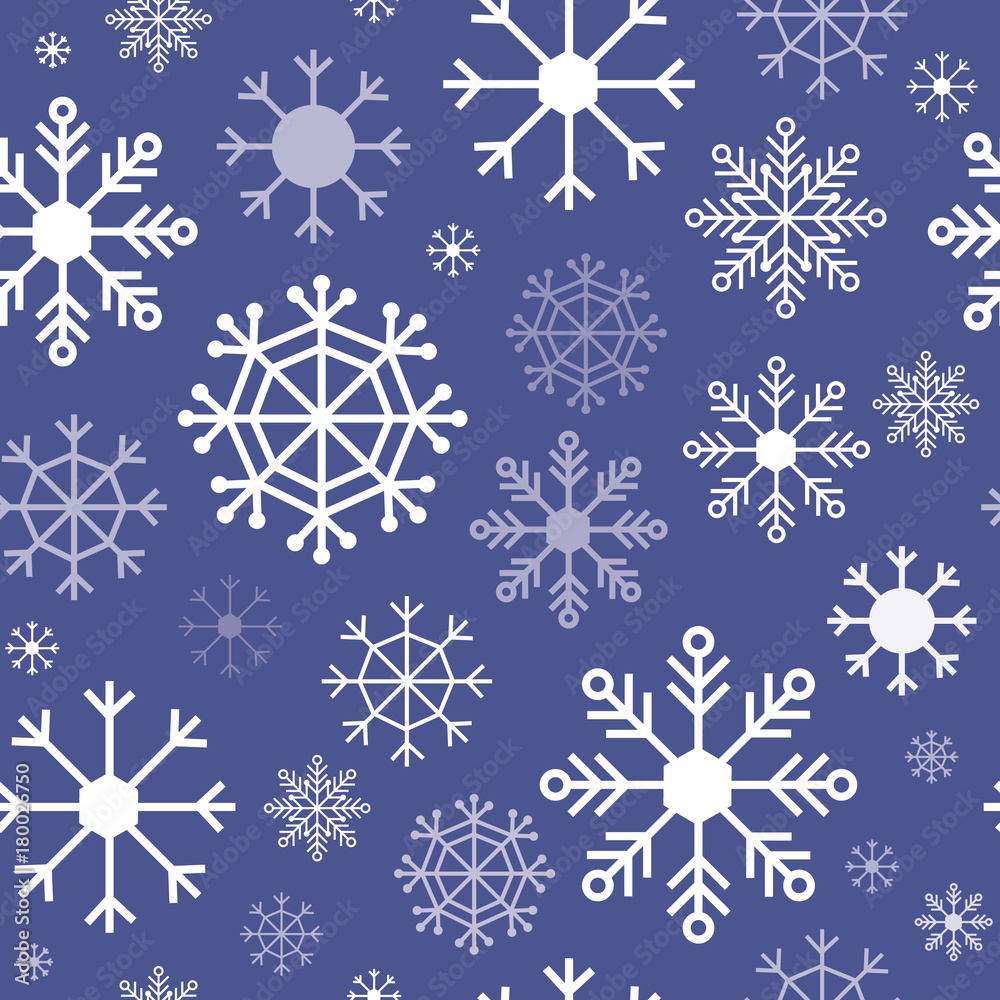 Snowflakes on blue background seamless pattern Snowflakes on blue background seamless pattern