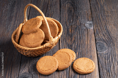 Ginger cookies in basket