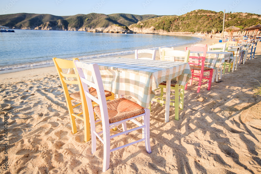 Greek taverna on the beach