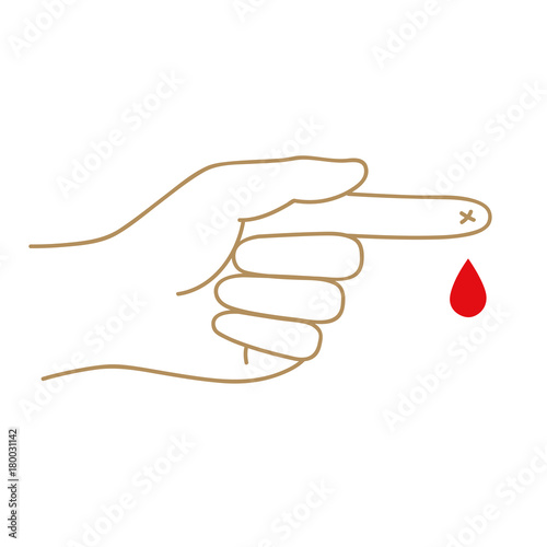 zeigefinger mit bluttropfen diabetes