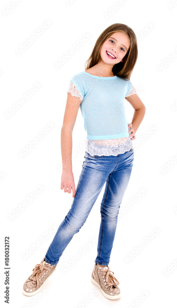 Portrait of adorable smiling happy little girl child isolated Portrait of adorable smiling happy little girl child isolated