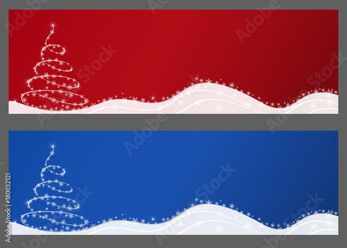 Abstract Christmas horizontal banners