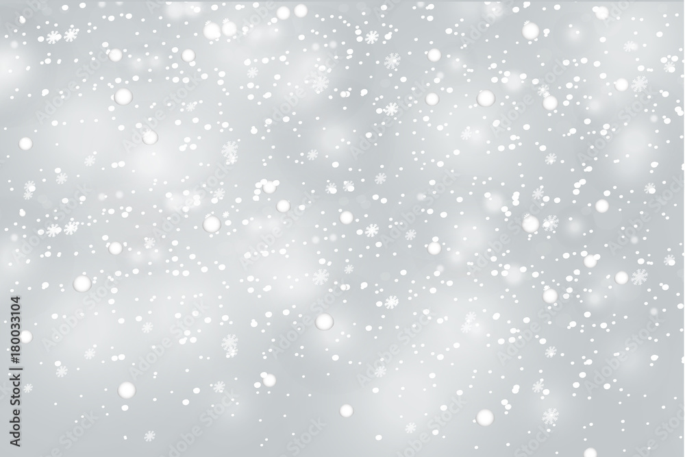 Realistic falling snowflakes. Isolated on transparent background. Vector illustration, eps 10