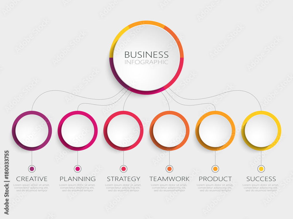 Abstract 3D Infographic Template with 6 steps for success. Business circle template with options for brochure, diagram, workflow, timeline, web design. Vector EPS 10 Abstract 3D Infographic Template with 6 steps for success. Business circle template with options for brochure, diagram, workflow, timeline, web design. Vector EPS 10