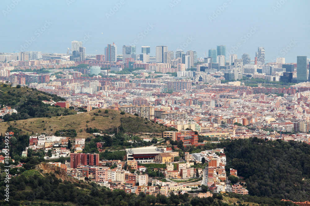 A panoramic view of Barcelona from Tibidabo 