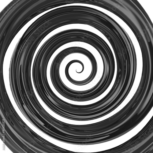 Abstract black glossy 3D swirl