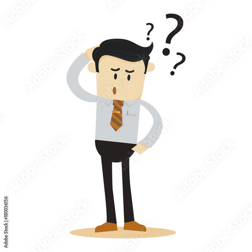 confused businessman cartoon character vector design