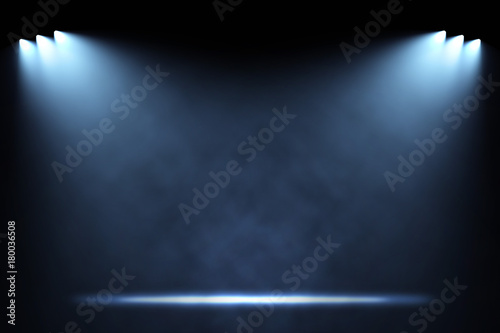 Spotlights illuminating empty stage