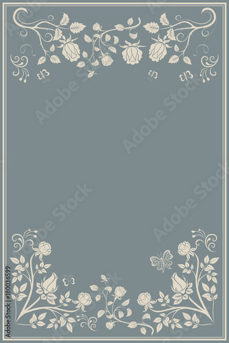 Vintage rose floral card