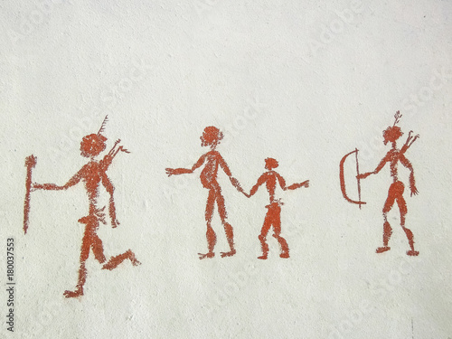 Paintings on cave walls