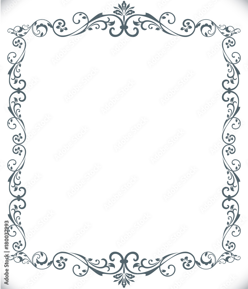 Black and white floral frame Black and white floral frame