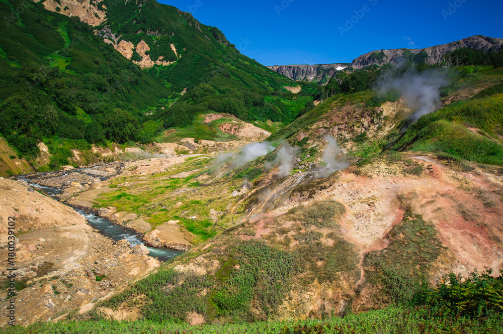 Valley of Geysers, Kamchatka, Russia. Close-up. Top view