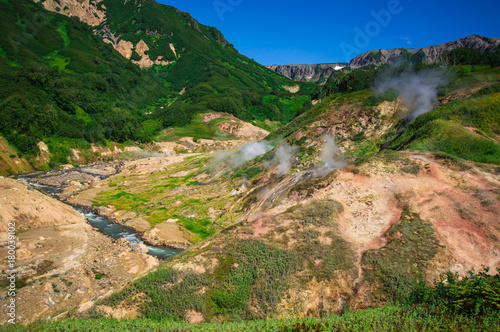 Valley of Geysers, Kamchatka, Russia. Close-up. Top view