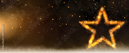 christmas background with glowing star