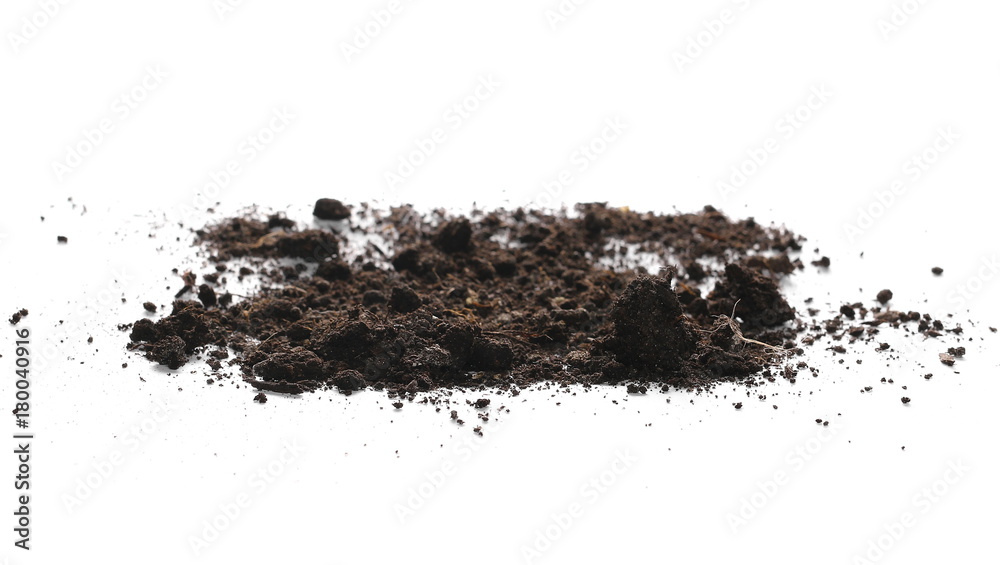 Dirt, soil pile isolated on white background Dirt, soil pile isolated on white background