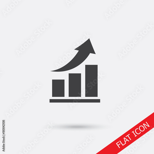 Growing graph Icon. business graph icon , vector illustration. Graphic Icon Vector.